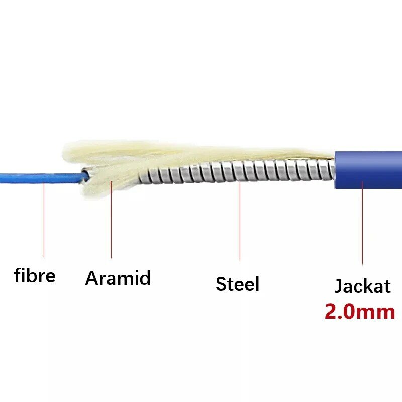 Cable de conexión de fibra óptica blindado, accesorio Simplex sx, SM SC, LC, FC, ftth jumper, 1 núcleo, 2 piezas, 20mtr, 1C, 2,0mm, ELINK 20m