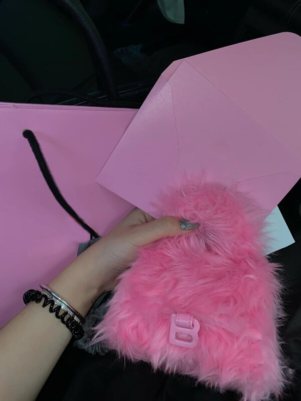 Shoulder Crossbody Bags for Women 2021 Winter Luxury Designer Brands Mini Handbag Faux Fur Fluffy Plush Female Bag Small Bolsa
