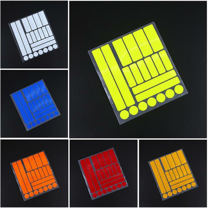 21pc/set Motorcycle Bike Reflective Stickers Bicycle Reflector Cycling Warning Reflector Film Cycling Decal Tape Bicycle Sticker
