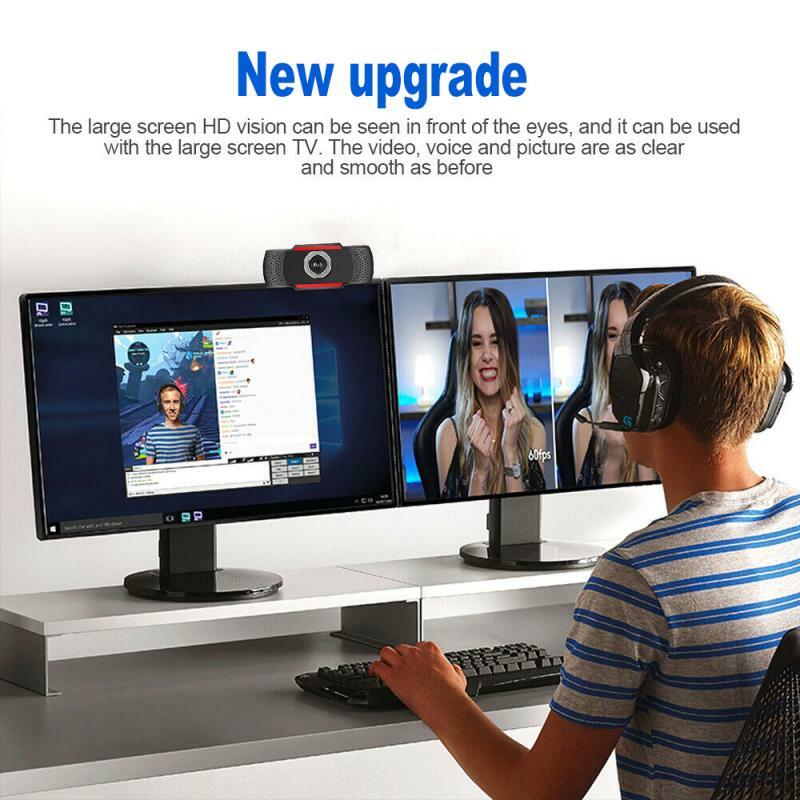Minicámara Web HD 1080P, para ordenador, con micrófono, transmisiones en directo, videollamada, conferencia, giratoria