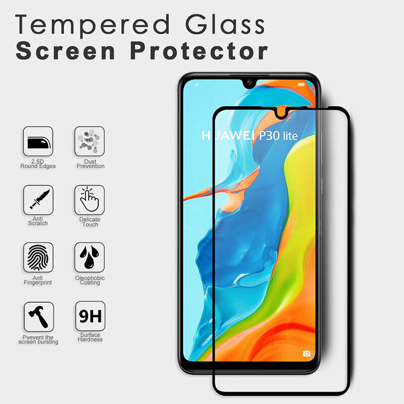 1-3PCS Full Cover Tempered Glass For Huawei P30 P20 40 P10 Lite Pro Screen Protector For Huawei Mate 10 20 30 lite pro glass