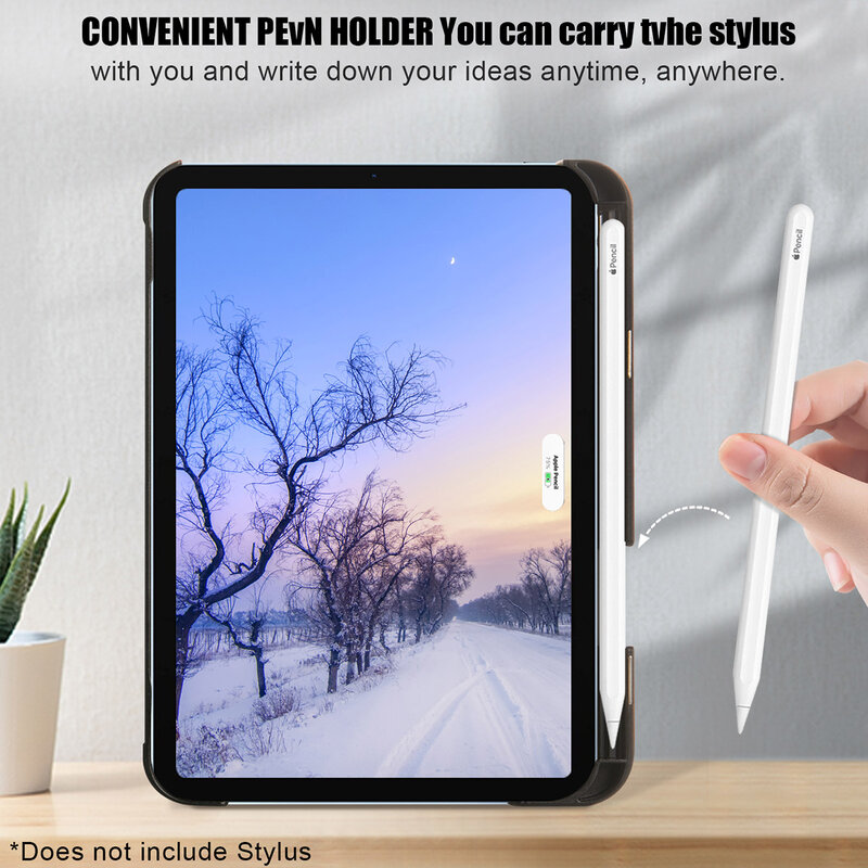 BOZHUORUI Case for All-New ipad Mini 6th Gen 8.3 inch 2021 - with Pencil Holder/Auto Sleep/Wake, 360 Degree Rotating Stand Cover