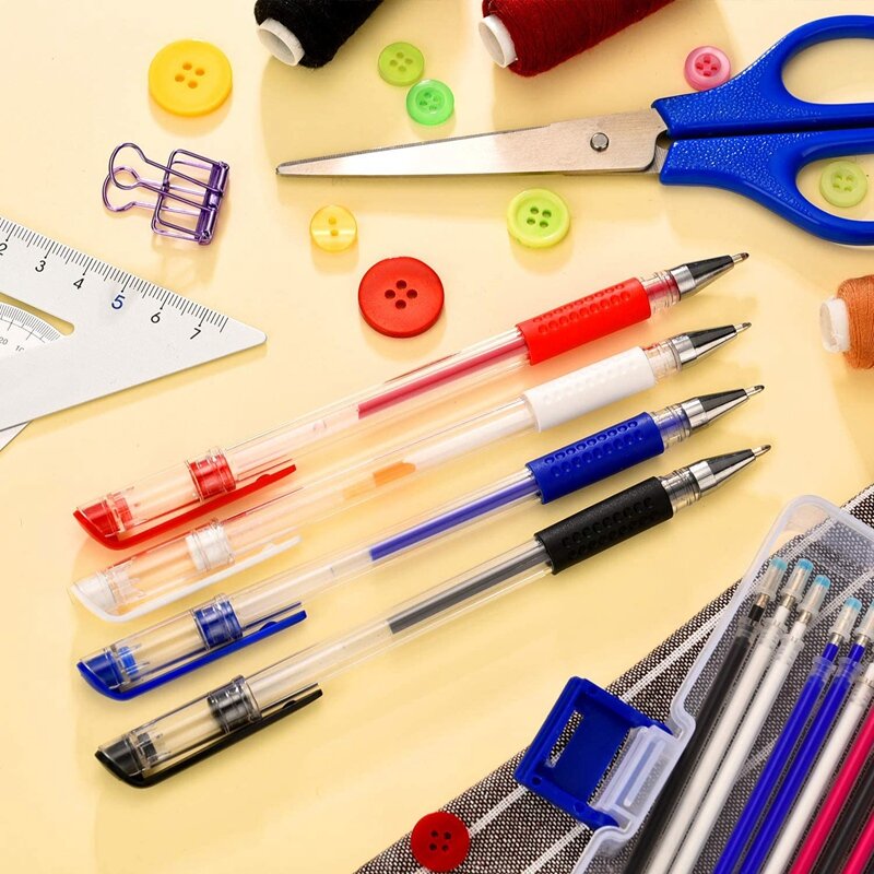 4 stylos marqueurs thermiques, stylo effaceur de poussière, avec 16 remplissages pour différentes couleurs de tissus en cuir, disponibles en 4 couleurs
