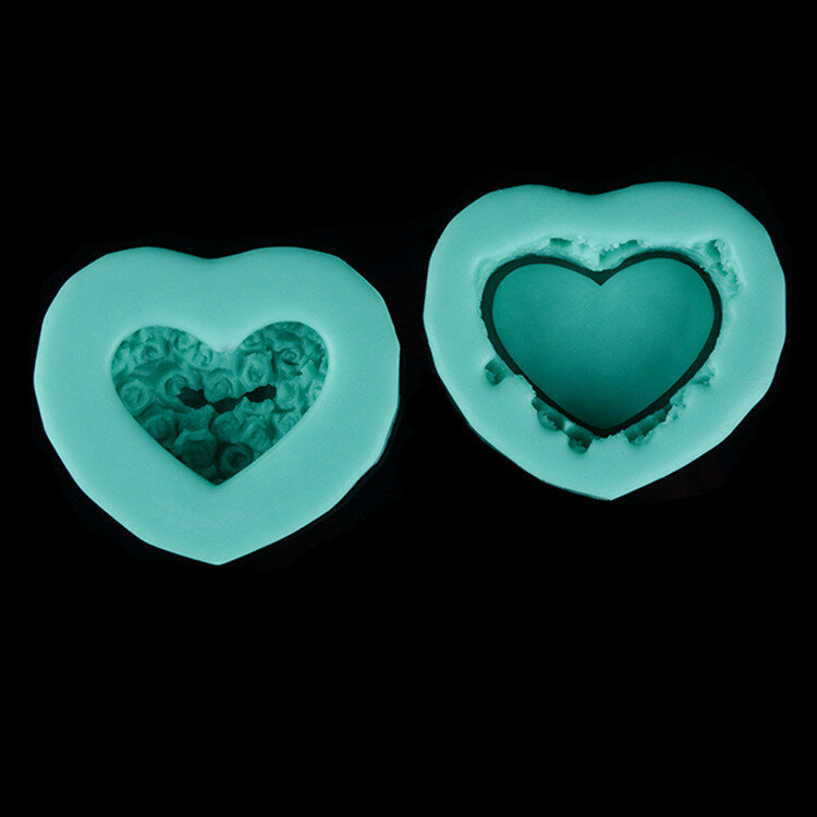 حديثا جميل 2 قطعة قلب roes قالب فندان أدوات الديكور الحب علبة خواتم قالب من السيليكون قالب الكعكة الشوكولاته 9122