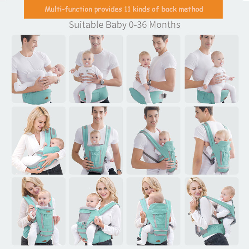 Portabebés ergonómico para bebé, cabestrillo para bebé de 0 a 36 meses