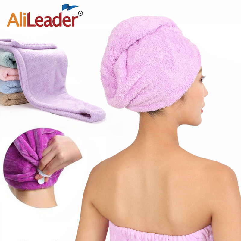 Microfiber Hair Fast Drying Dryer Towel Bath Wrap Hat 1Pcs 5Color Quick-Dry Hair Towel Cap Hat Microfiber Towel Cap Turban Dry