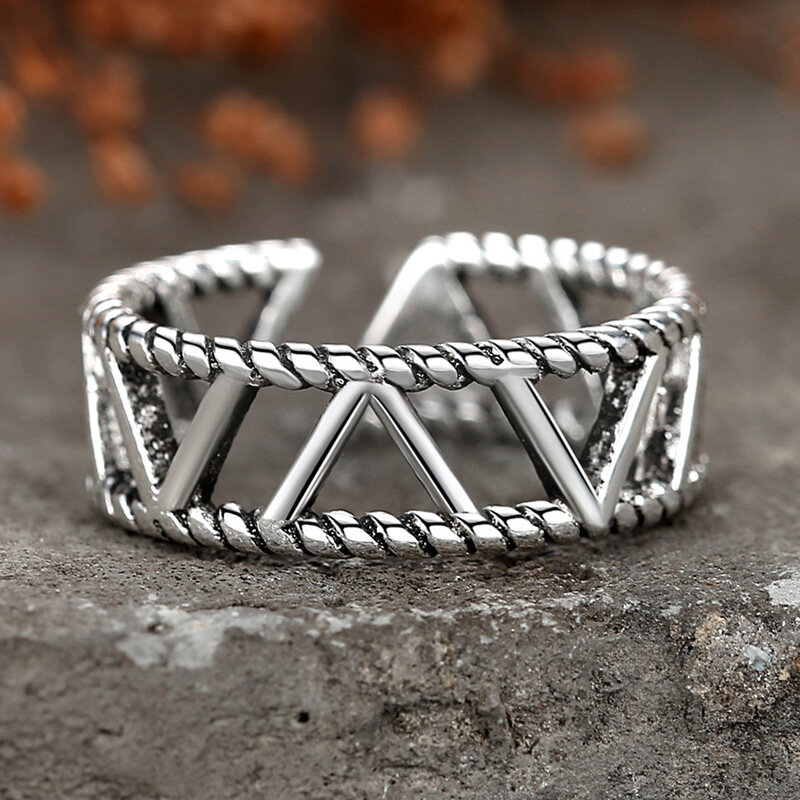 Novo casal triângulo anéis do vintage antigo banhado a prata anéis para mulheres jóias masculinas thai prata chapeado anel jóias anel anel anel anel anel anel anel anel anel anel anel