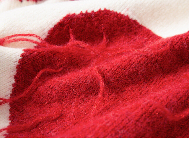 Dorywczo obcisły sweter ubrania damskie dzianina jesienno-zimowa śliczne swetry dla kobiet patchwork serce damski sweter z frędzlami