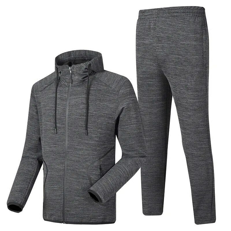 Conjunto de ropa deportiva para hombre, chándal ajustado de dos piezas, sudadera y pantalones de chándal, traje de moda para correr, talla 4XL, otoño