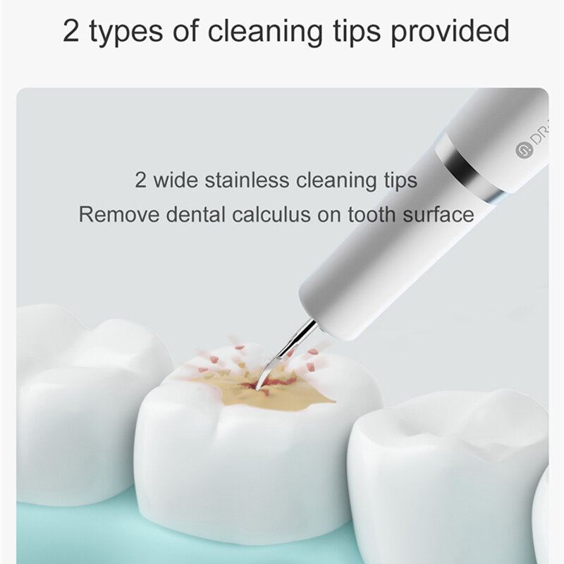 Dr. bei yc2 cálculo dental removedor tártaro elétrico mancha removedor ultra-sônico recarregável dente clareamento scaler ferramentas de limpeza