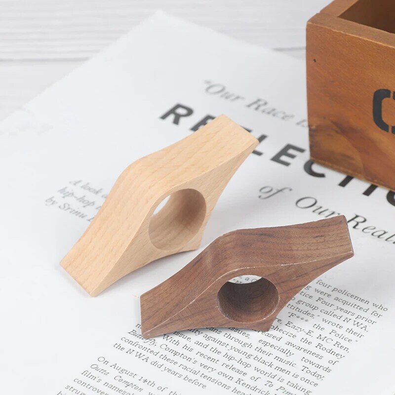 Wood Book Mark Groceries Black Walnut One Hand Reading Ring Especially Reading
