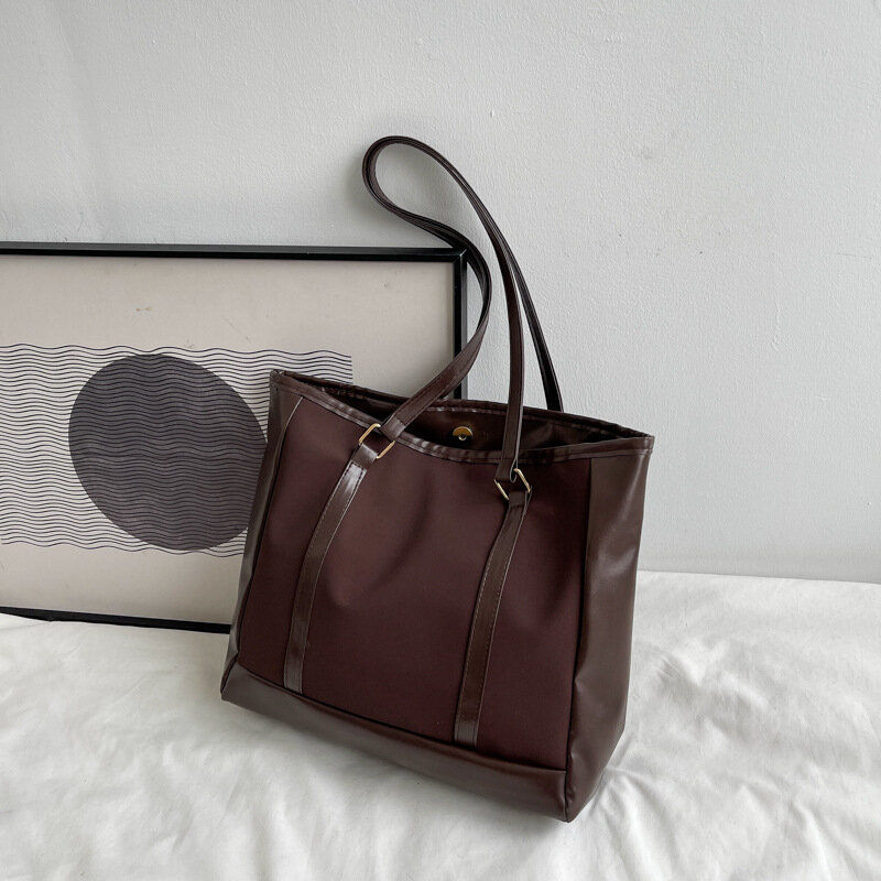 Женская Замшевая сумка-тоут в стиле ретро, Модный вместительный Повседневный дорожный мессенджер на плечо с магнитной застежкой для покупо...