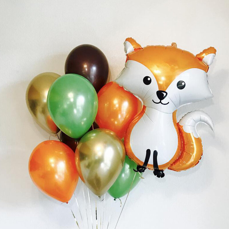 Juego de globos de helio de aluminio para fiesta de Safari, juguetes clásicos de animales de dibujos animados, erizo, zorro, mapache, jungla, Decoración de cumpleaños, 1 set