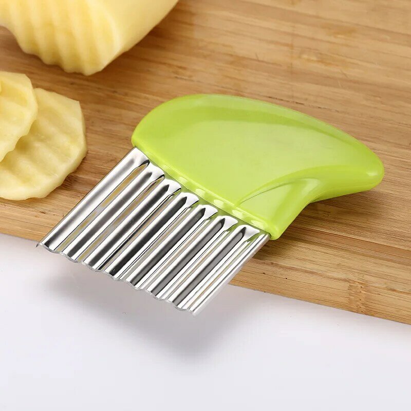 Portable Wavy French Fries Cutter Stainless Steel Potato Slicer Vegetable Chopper Potato Cutter Durable Kitchen Gadgets