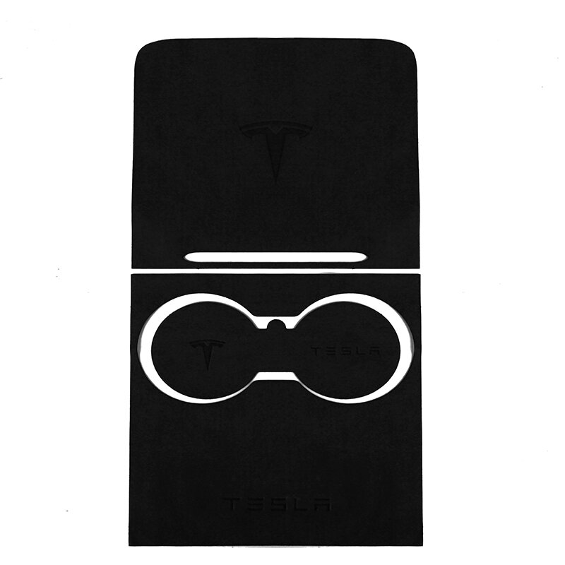 New Tesla Model 3 Central Control Panel Sticker Accessories For Model3 Model Y 2021 2022 Center Console Cover Faux Fur Film