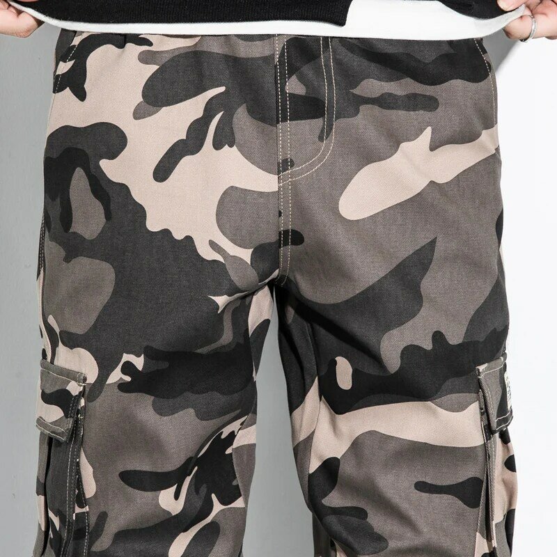 Men Camouflage กางเกงยุทธวิธีกลางแจ้งทหารกางเกง Casual Streetwear Jogger กระเป๋ากางเกงผู้ชายกางเกงผ้าฝ้ายขนาดใหญ่...