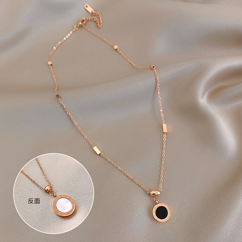 Colliers en titane et acier pour femmes, chaîne avec pendentif alphanumérique coréen, bijoux à la mode, 2020