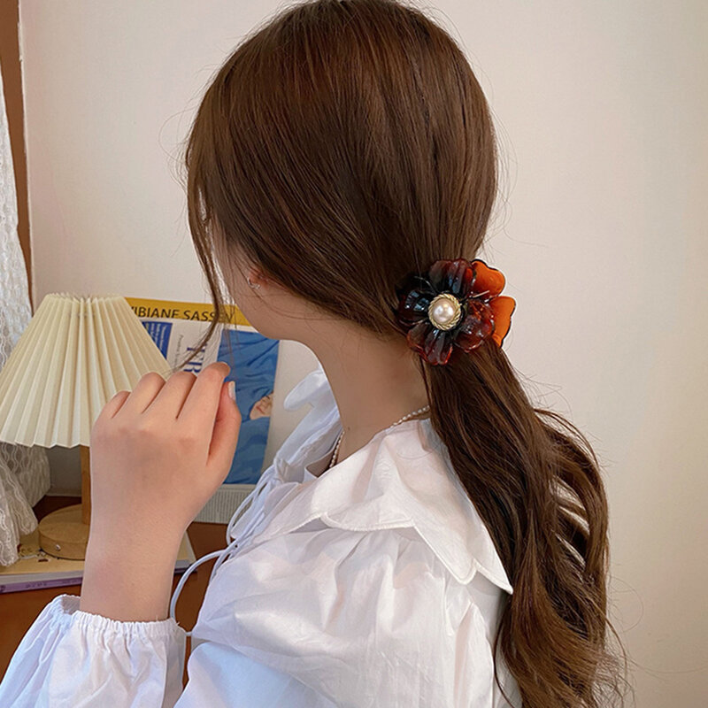 Корейский новый милый Элегантный большой цветочный зажим для волос заколка для волос для женщин и девочек головной убор для мытья лица аксе...