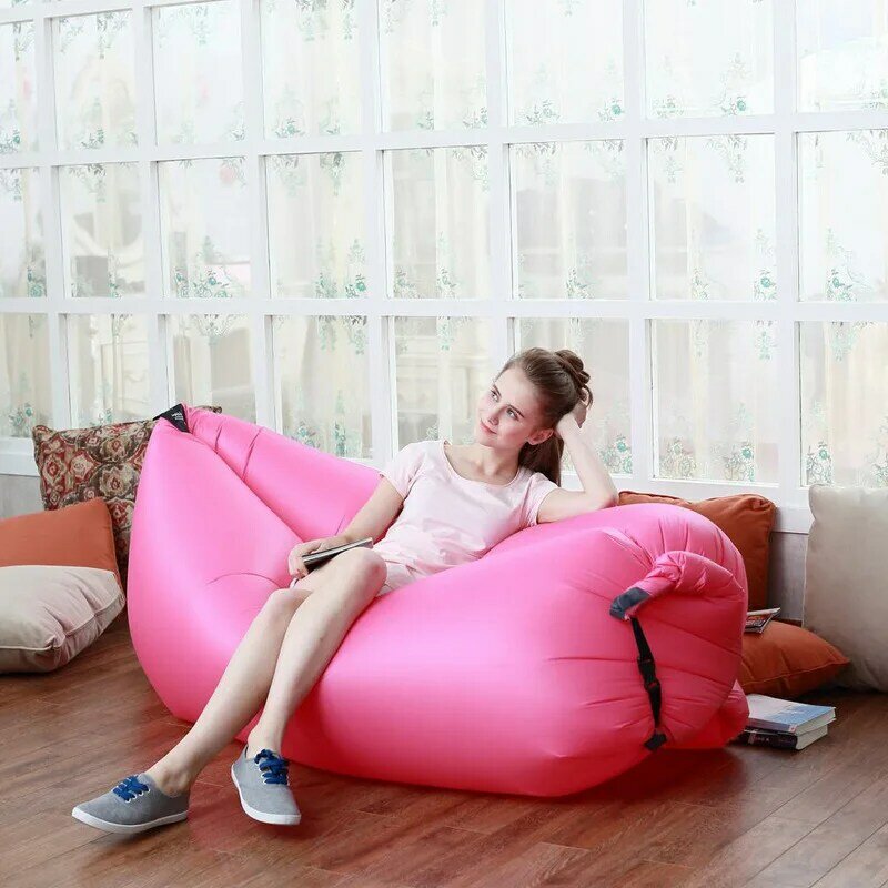 Cahaya Tidur Tas Tahan Air Inflatable Bag Malas Sofa Camping Kantong Tidur Air Bed Dewasa Pantai Kursi Cepat Lipat