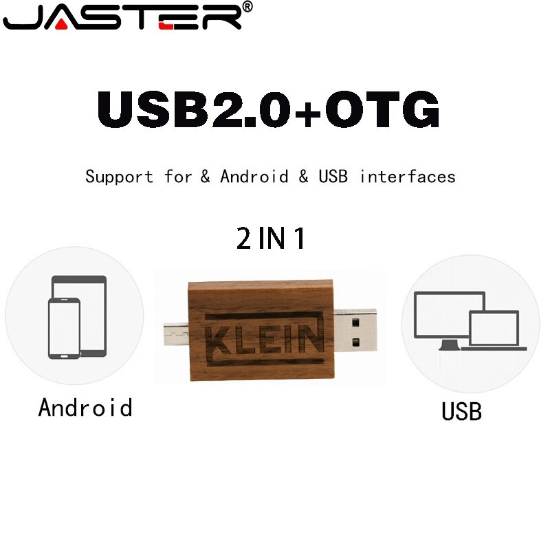 Pen drive usb animado de madeira otg 128gb, pendrive inteligente disco u adequado para celular e computador memory stick