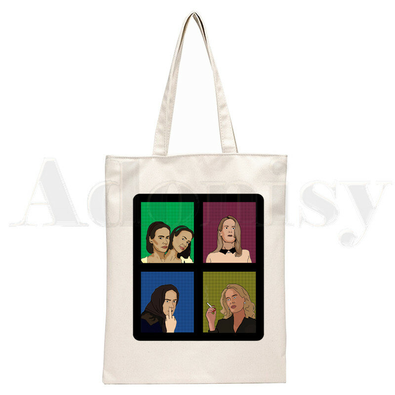 Забавные модные сумки Сара паулсон 90-х, Наплечные сумки, Повседневная сумка для покупок для девочек, женская элегантная Холщовая Сумка
