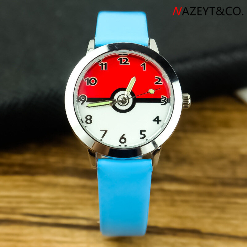 Mode Kinderen Cartoon Pokemon Lichtgevende Pointer Riem Horloge Christmas Gift Horloge