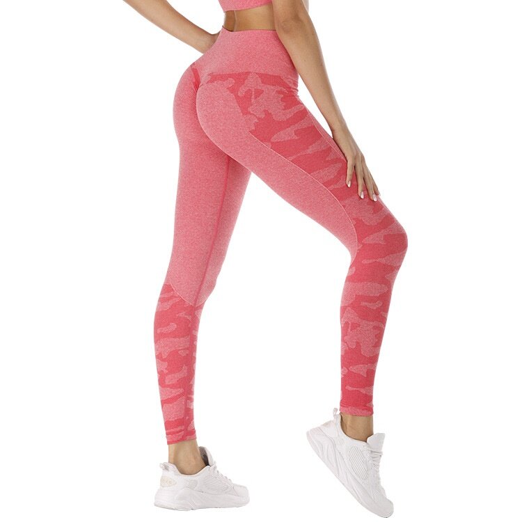 Mulheres leggings de fitness trabalhar para fora calças de ginástica cintura alta empurrar para cima leggings de yoga correndo camo sem costura calças esportivas
