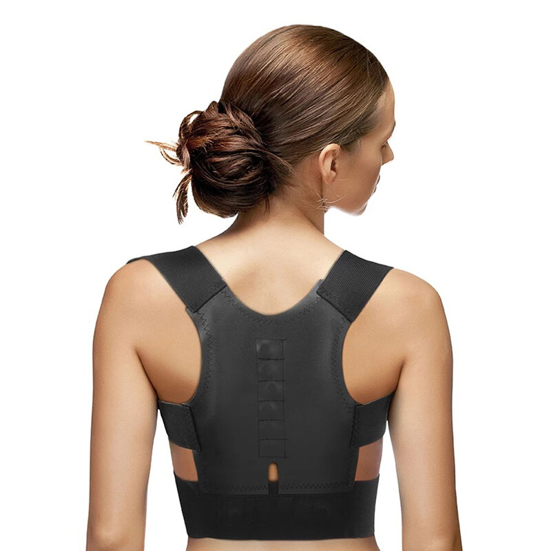 Correção de postura magnética corset volta cinta de ombro apoio lombar alívio da dor reta para adulto criança unisex