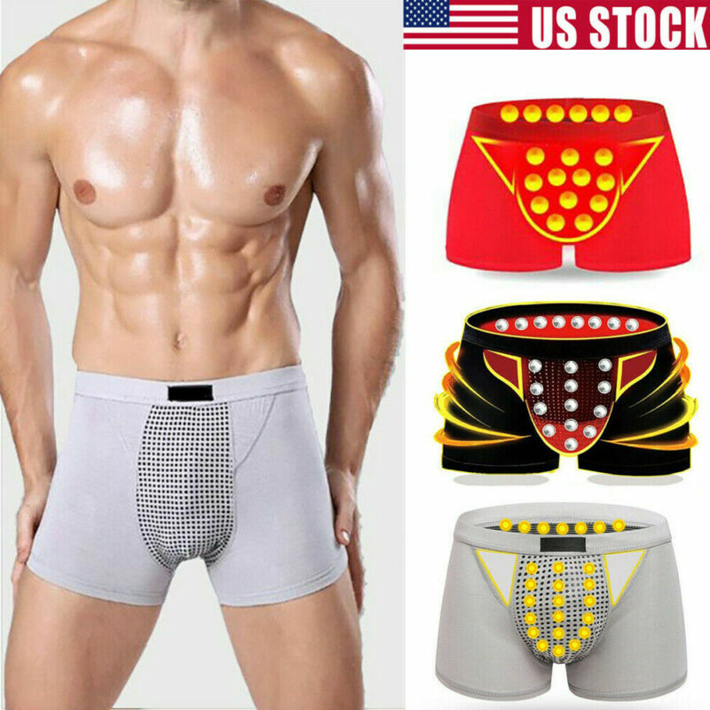 Mens Breathable Underwear Boxer Briefs Shorts Bulge Pouch Underpants Knickers  Enlargement Magnetic Therapy Health Care L-5XL