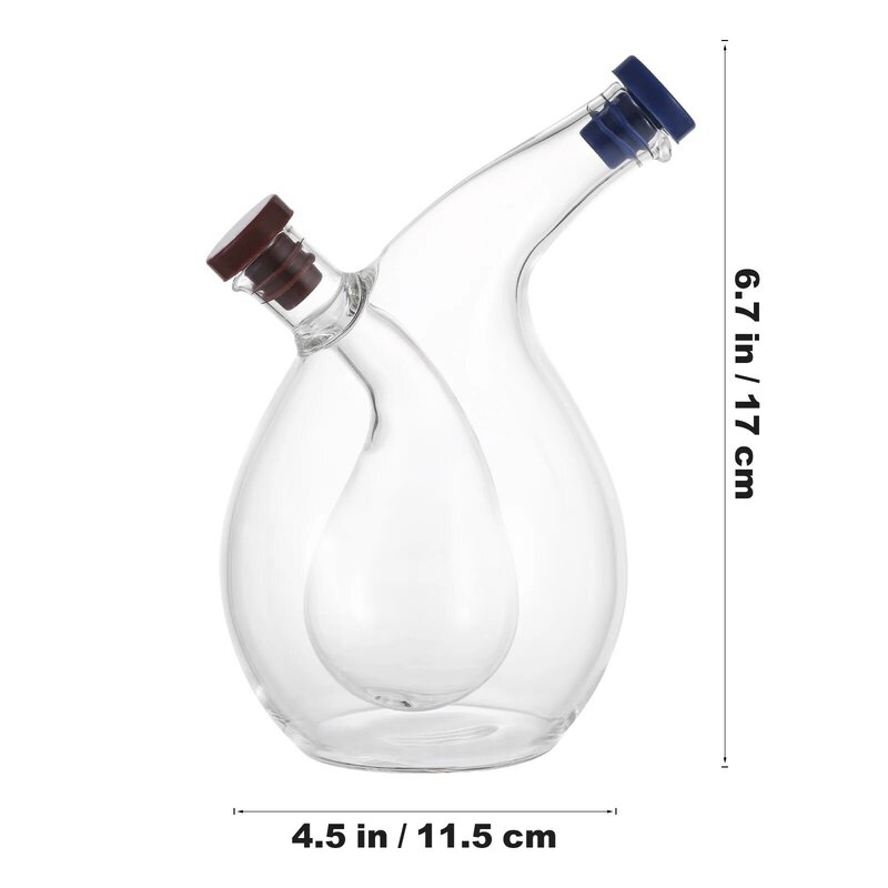 Dispenser Penggunaan Ganda UPKOCH 2-In-1 Tahan Bocor Botol Minyak dan Cuka Tahan Suhu Tinggi Sumbat Cerat Penuang Ganda untuk