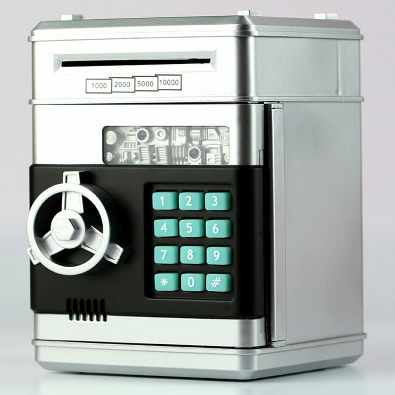 أطفال الكرتون الإلكترونية بنك المال الأمن حصالة على شكل حيوان صغير ATM كلمة السر عملات المال صندوق التوفير ألعاب الصوت الذكية