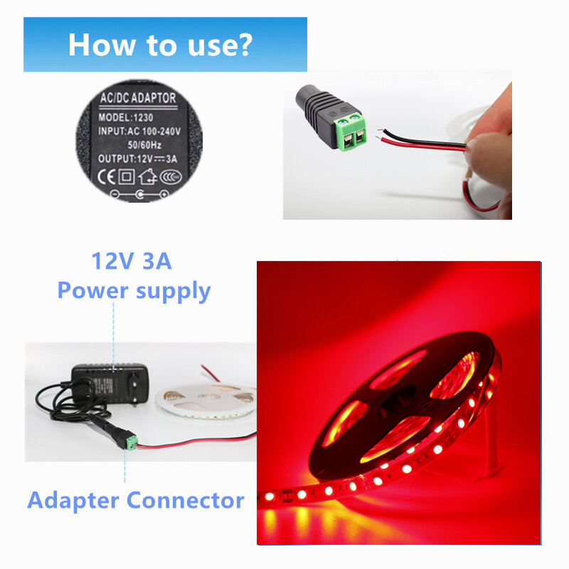 2835 5630 5050 SMD NO-방수 RGB LED 스트립, 60LEDs/M 1m-5m dc12 v 유연한 LED 스트링 라이트 리본 테이프 홈 데코레이션 램프