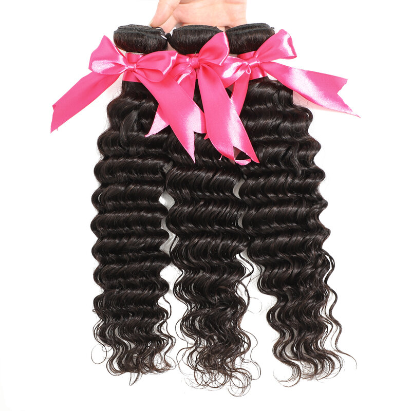 Deep wave Bundles Curly Human Hair Bundles For Women Human Hair Weave Bundles Remy Human Hair Extension 1/3/4 Pcs 8-28 Inches