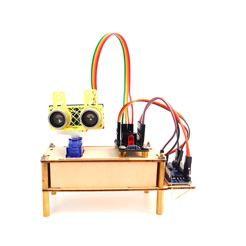 Ardunio-Kit de ciencia STEM, Robot de advertencia de detección de Radar, robótica educativa pequeña, Kit electrónico de alta tecnología Diy