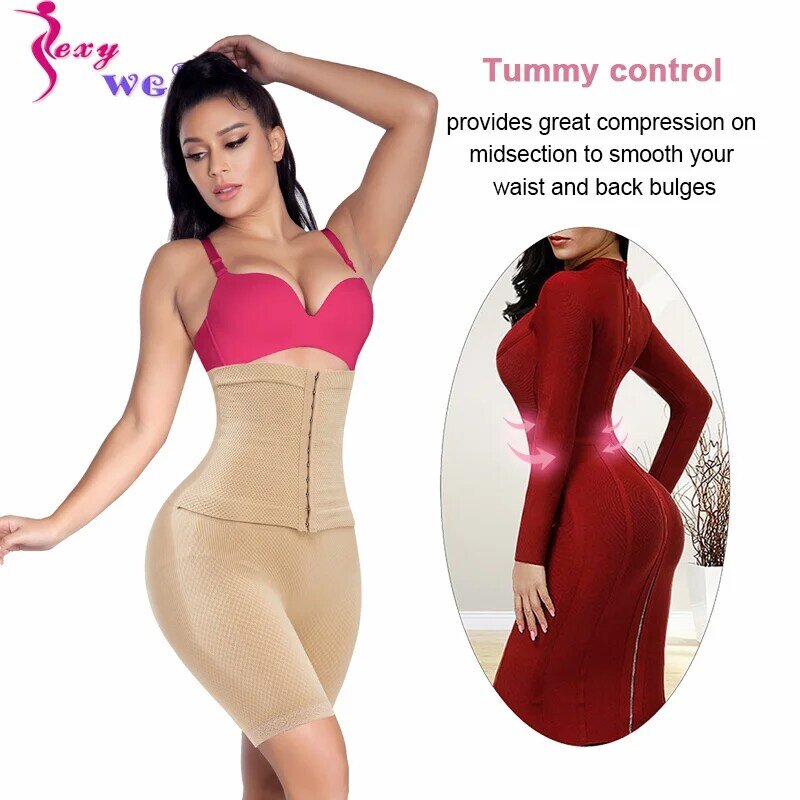 SEXYWG Celana Dalam Kontrol Perut Mulus Trainer Pinggang Wanita Pengangkat Bokong Pembentuk Tubuh Shapewear Pembentuk Pinggang Tinggi Korset