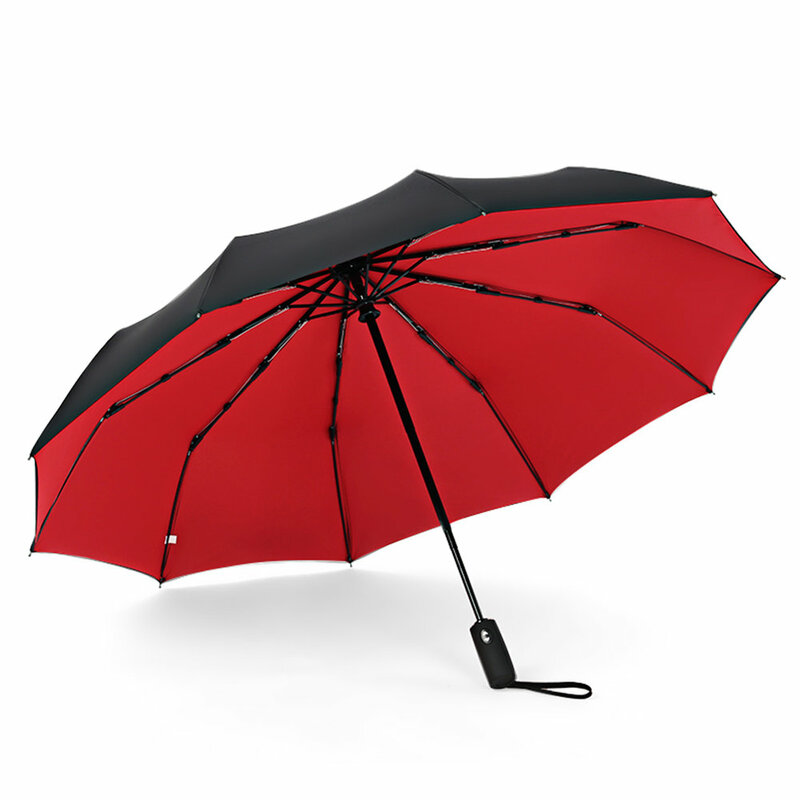 전체 자동 특대 강화 우산 남성 여성 파라솔 우산 비 방풍 비즈니스 우산