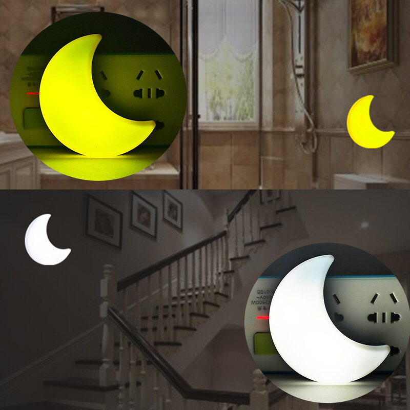 Creatieve Maan Nachtlampje Eu Us Plug Verlichting Controle Led Wandlamp Voor Kinderen Kids Woonkamer Bed Slapen Nachtlampje