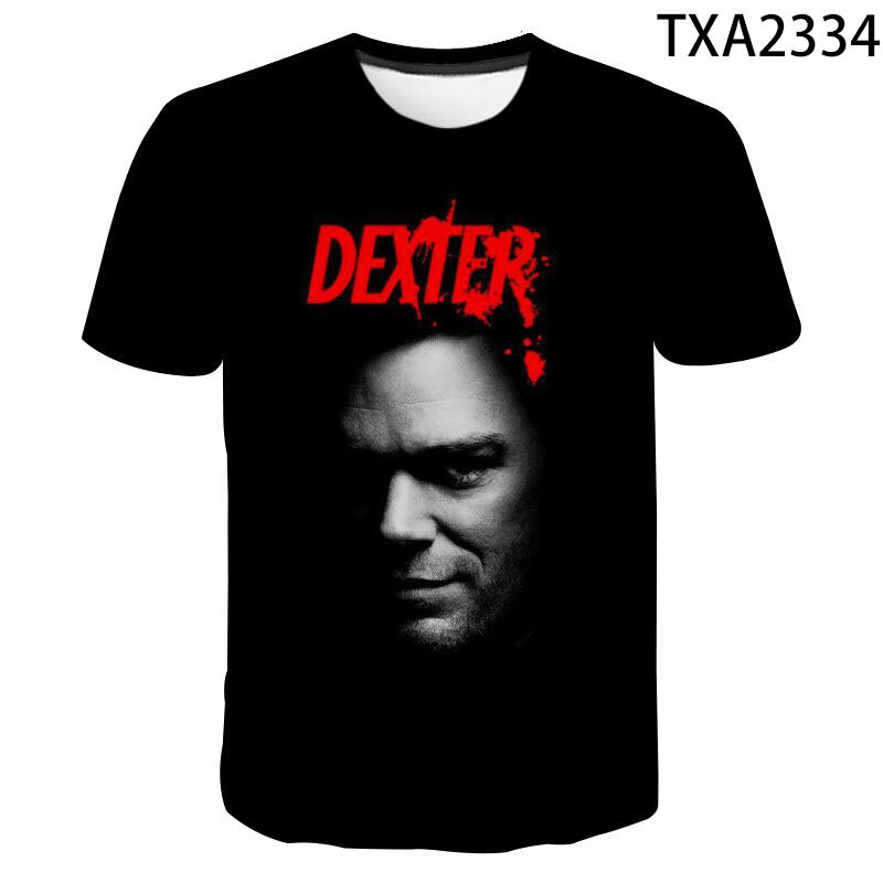 T-shirt manches courtes pour hommes, femmes et enfants, Cool, estival et à la mode, avec TV Dexter, impression 3D