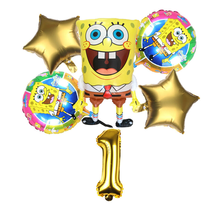 Perlengkapan Pesta SpongeBob Kartun Balon Lateks Selamat Ulang Tahun Kartun Dekorasi Ruang Anak-anak Anak Laki-laki Faovr Dekorasi Ide Pesta Anak-anak