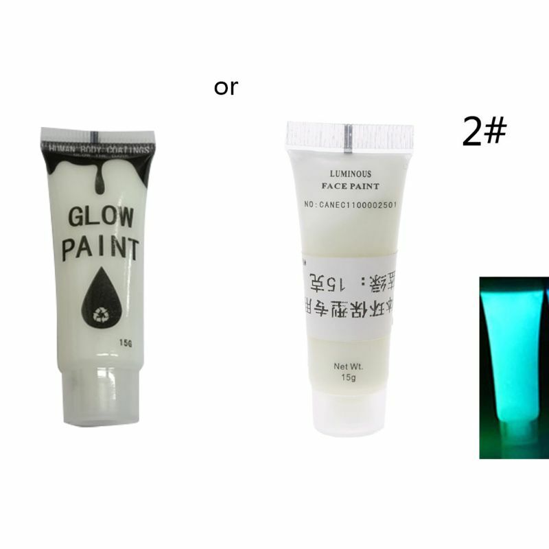 Pigmento luminoso não-tóxico para pintura corporal e facial, pigmento de 10 cores que brilha no escuro, tubos fluorescentes neon, 0.52oz, h4ga