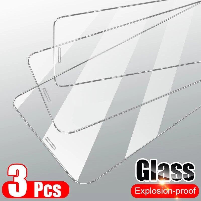Protector de pantalla de vidrio templado para Iphone, Protector de pantalla de vidrio templado para Iphone 13 12 11 X XR XS Max 7 6 8 Plus 2020 SE, 1-3 Uds.