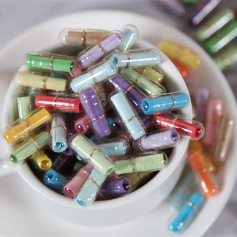 100pcs messaggio in bottiglia messaggio carino capsula lettera amore pillola colore trasparente Mini bottiglia di desiderio regalo di san valentino di natale