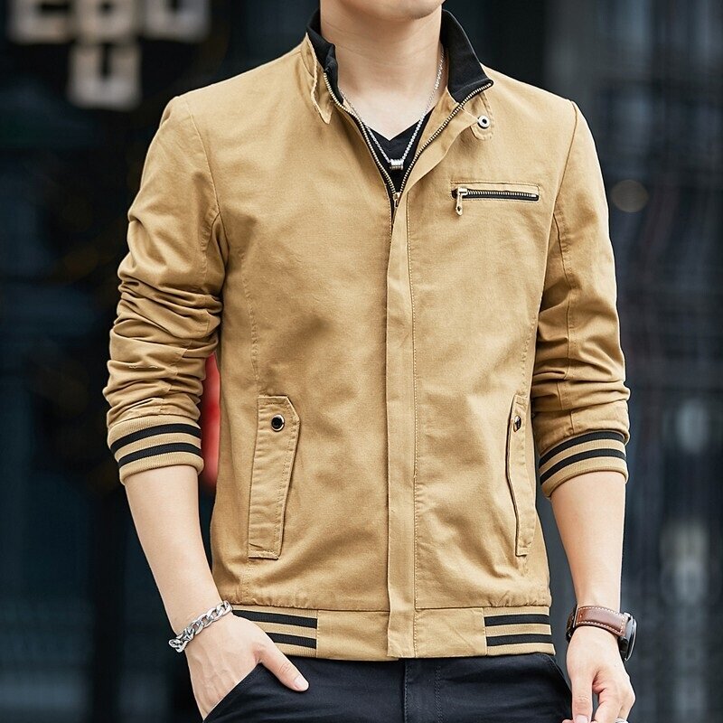 Jaquetas masculinas moda blusão jaqueta M-4XL algodão topo fora de estrada novo coreano fino algodão lavado jaqueta jaket lelaki kapas