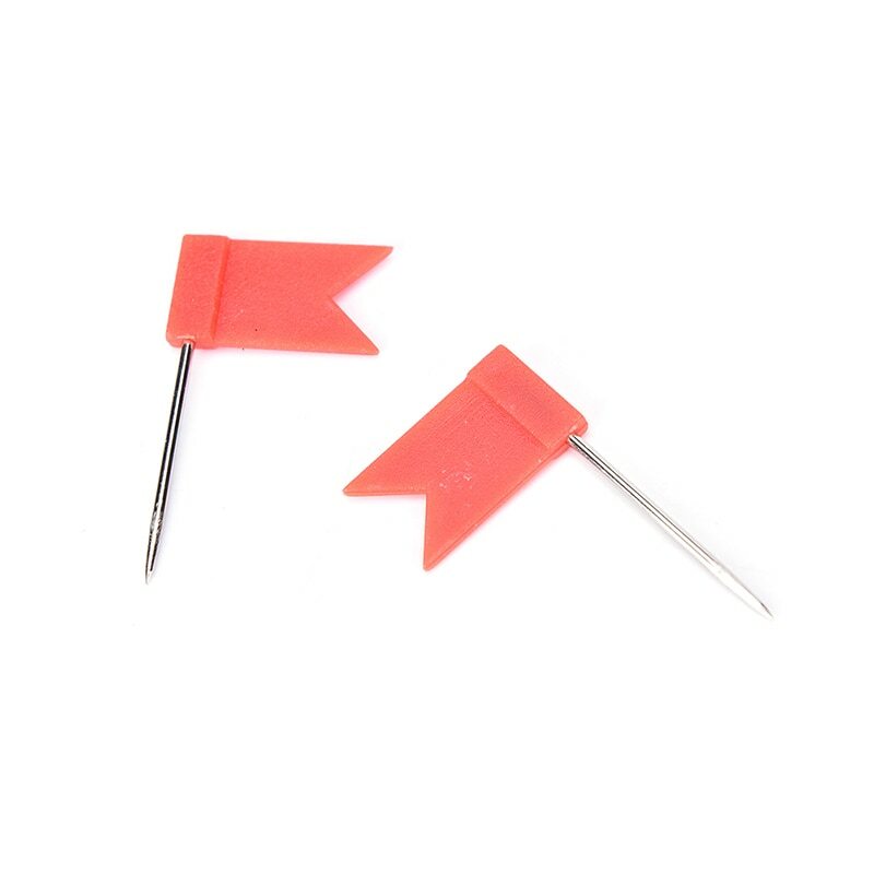 50pcs Flag Marker Shape Map Pins Cork Notice Board Push Pin Assorted Office Home