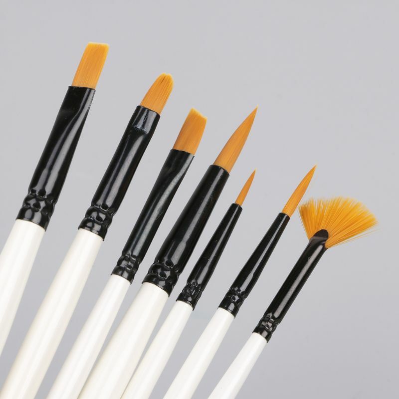 Set di pennelli per pittura per capelli in Nylon da 10 pezzi Set di pennelli per artisti ad olio acrilico per acquerelli