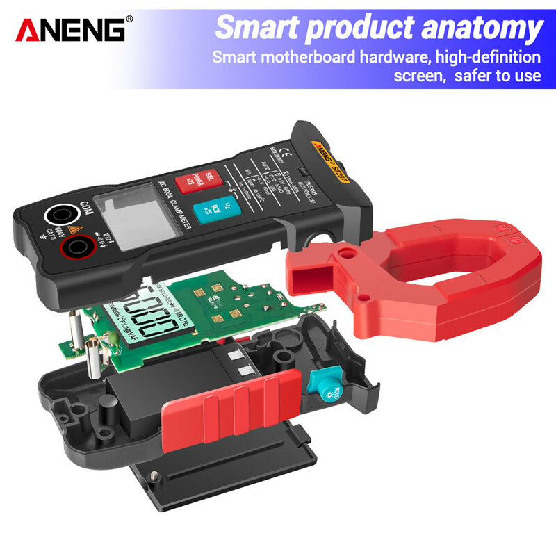 ANENG – multimètre numérique Bluetooth ST207, pince-mètre, 6000 comptage, True RMS, testeur de tension cc/ca, courant AC, Hz, capacité Ohm
