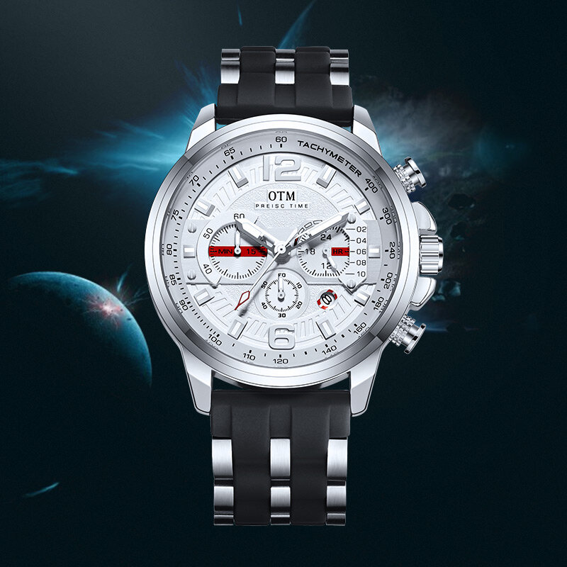 2021 de los hombres relojes superior de la marca de lujo de los hombres deporte cronógrafo reloj de cuarzo luminoso impermeable reloj de pulsera reloj Masculino