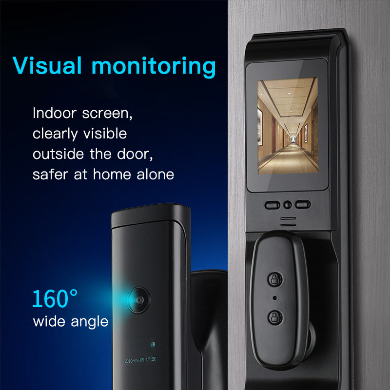 Obawa Intelligent Fingerprint Door Lock Security Electronic Door Lock Smart WiFi with Digital Code IC Card Keyless CJL-1-Y