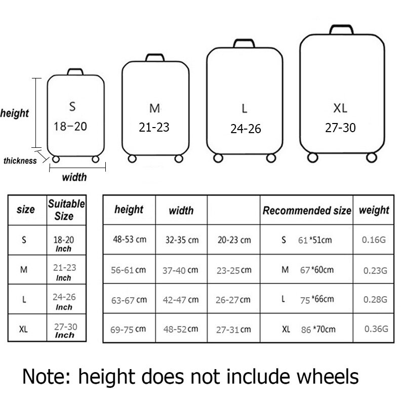 Hoge Qualit Bagage Cover Reizen elasticiteit Reisbagage stofkap Beschermende Koffer cover Trolley case gelden 18-30 in