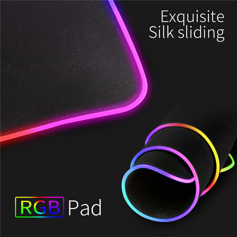 Podkładka pod mysz do gier RGB duży rozmiar kolorowy Luminous na komputer stancjonarny pulpit 7 kolorowa lampa LED podkład na biurko klawiatura do gier